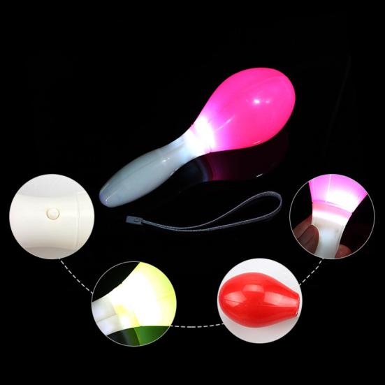 LED Flashing Maraca Lanyard Percussion Musical Instrument Concert Favor Toy