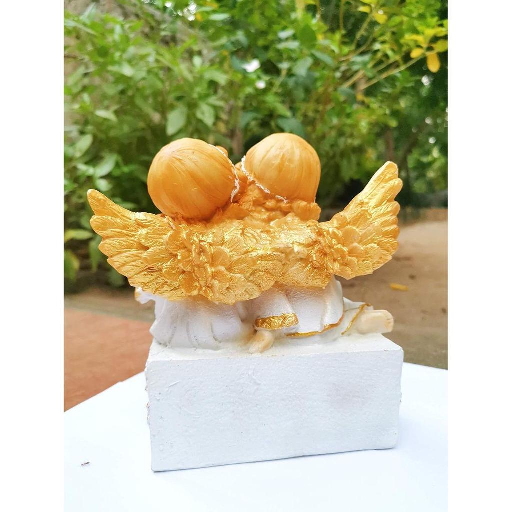 New Poly Marble Angel Catholic Wall Decorative Christian Statues Figurine Showpiece Idol for Home Decor Craft Gifts for House Warming for Living Room