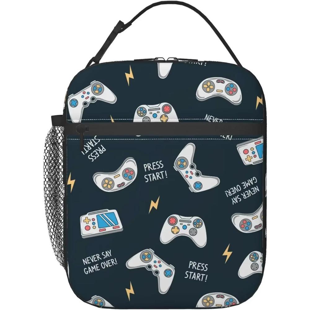 Контроллер видеоигры Изолированная сумка для обеда Многоразовый ланч-бокс Портативная термосумка Bento для взрослых Детей Работа Школа Пикник