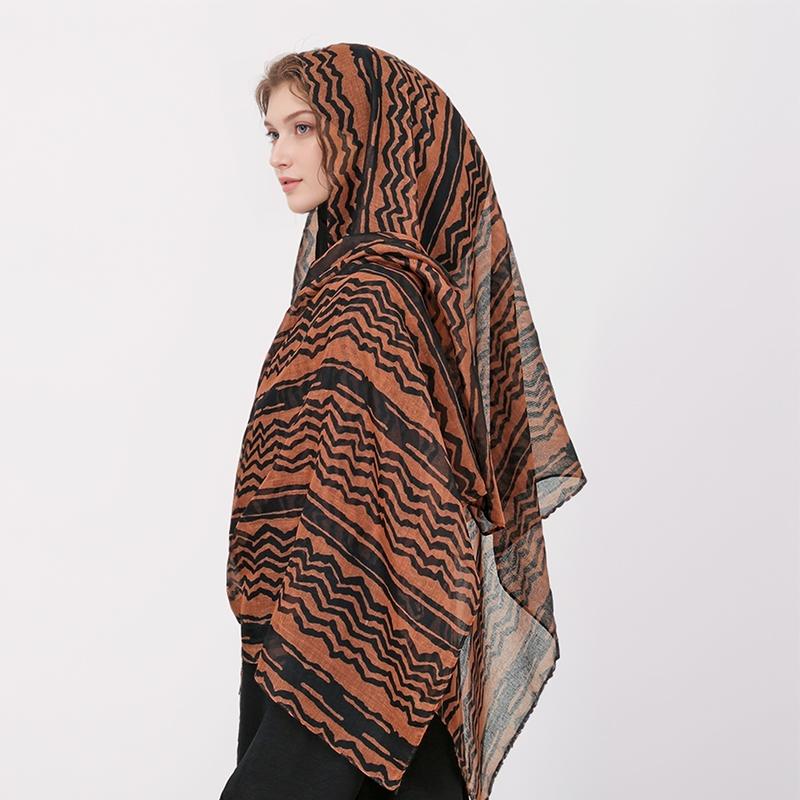 Print Design Middle East Summer New Hijab Beach Sun Protection Silk Scarves Women's Shawl Large Scarf Soft Bufanda Wrap Muslim
