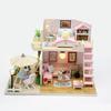 Кукольный домик, набор для сборки, деревянная головоломка, модель здания, игрушка, украшение спальни с мебелью, деревянный кукольный домик