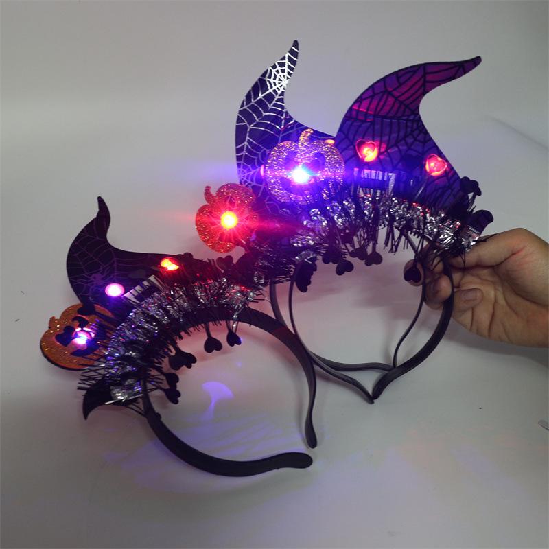 Luminous Halloween Pumpkin & Horn Headband for Kids & Adults