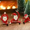 Santa Claus Yoga Glass Ornament Desktop Art Figurine Healthy Humorous Holiday Decor Glass Art Ornament