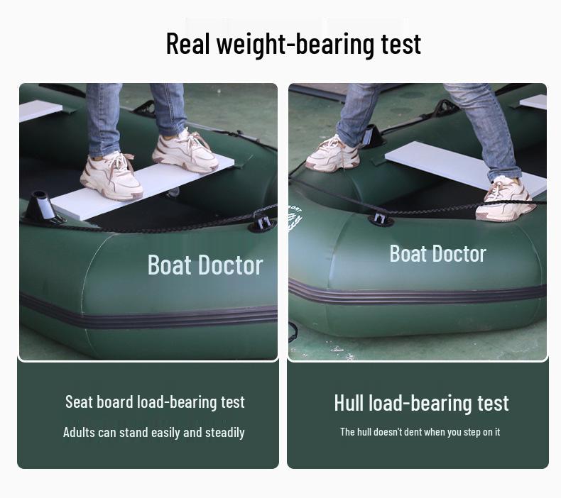 Прочная надувная резиновая лодка-каяк с жестким дном для рыбалки и спасения на воде
