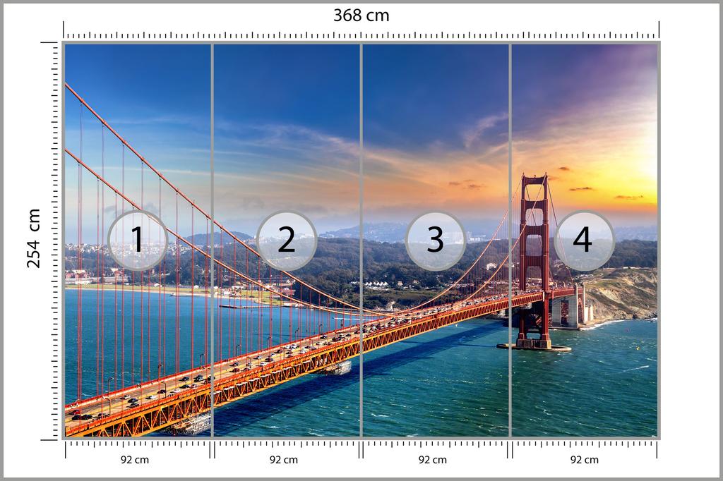 Photomural Golden Gate Bridge In San Francisco Non-Woven 368x254