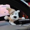 Puppy Plush Doll Clutch Decor,Car Wiper Turn Signal Switch Decoration,kawaii Dog Car Wiper Doll Ornament Car Interior Accessorie