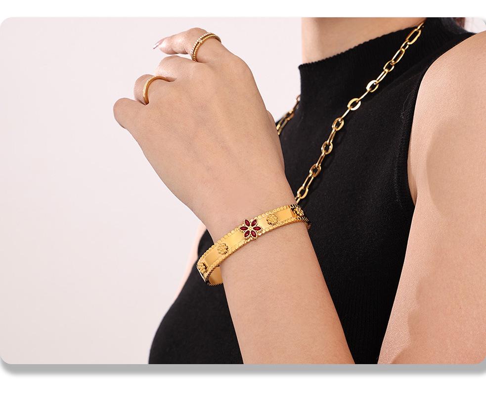 Браслет из циркония в форме снежинки на колесе обозрения с позолотой 18 карат