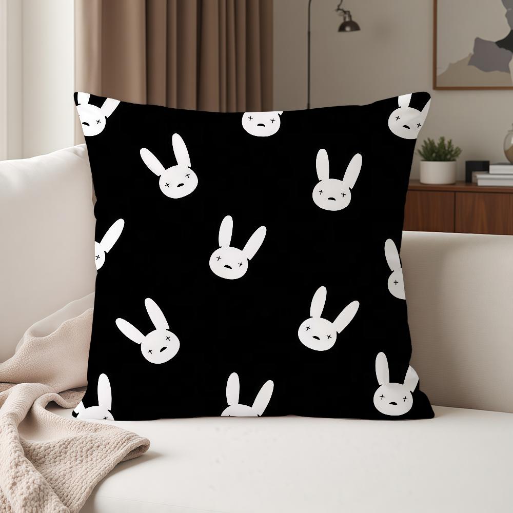 Singer B-Bad B-Bunny Pillow Case Suitable For Bedrooms Living Rooms Cars Home Decoration