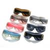 Punk Wrap Around Y2K Sunglasses for Women Sport Sunglasses Jeweled Sun Glasses Retro Frameless Eyewear Trendy 2000's Shade UV400