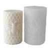 Embossed Honeycomb Candle Molds Cylinder Candle Silicone Molds for Epoxy Resin Making Candle Soap Gypsum Silicone Molds