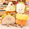 Cute Anime Food Doll Character Bread Plush Toy - Stuffed Soft Toy of Sandwich Pizza Taco French Fries for Kids Gift