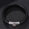 Fashion Man Jewelry Braided Leather Bracelet Skull Head Bracelet Stainless Steel Clasps Male Wrist Band Gifts
