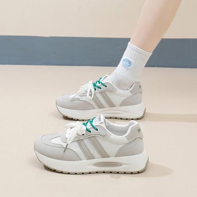 Женские кроссовки Dad Shoes на толстой платформе со шнуровкой, удобные нескользящие кроссовки из искусственной кожи для ходьбы и тенниса, легкие спортивные кроссовки для женщин
