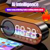 Bluetooth-compatible 5 Speaker Alarm Clock Intelligent Assistant Voice Control Body Induction Portable USB Charging Bedroom Desktop Digital