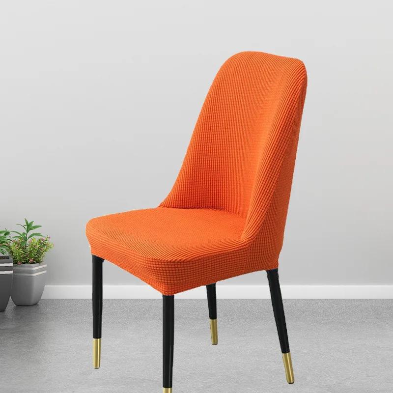 Чехол на стул из флиса, изогнутый чехол для обеденного стула, эластичный толстый чехол для мелкого кресла, чехлы для сидений для кухни, отеля, декора