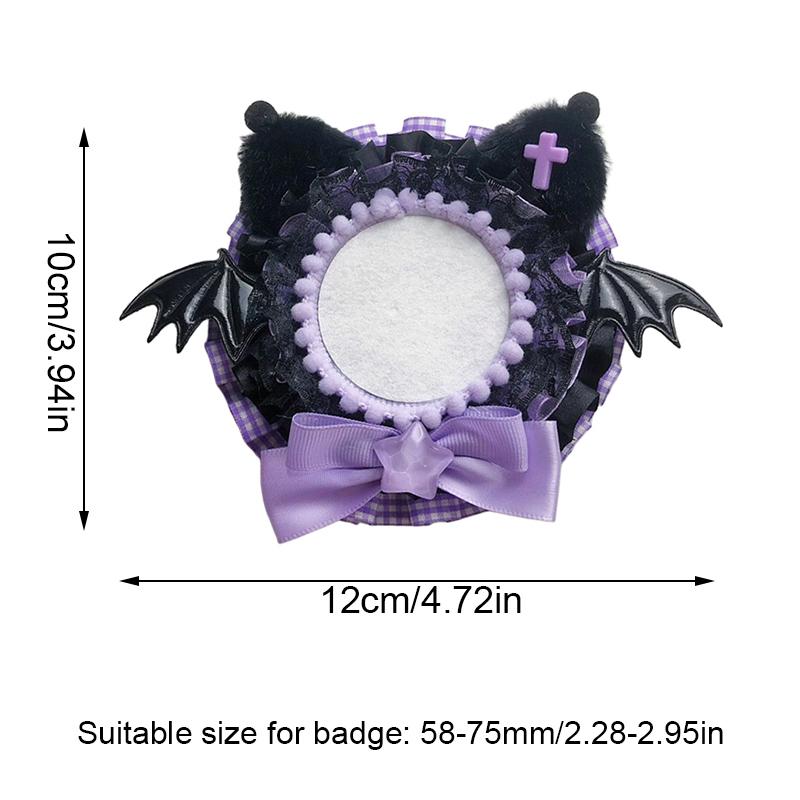 1PC Anime Badge Holder Goods Decoration Bag Accessories ACG Bow Tie Meow Badge Holder Handmade For 58-75mm