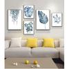 Painting Wall Picture Dining Room Kitchen Decor Botanical Leaf Art Print Blue Flower Poster And Print Wall Art Minimalist Canvas