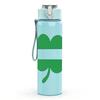 1PC Simple Green Shamrock Clover Leaf 750ml Color Plastic Sports Water Bottle Leakproof Flip Straw Lid Suitable for Sports Office Home Use
