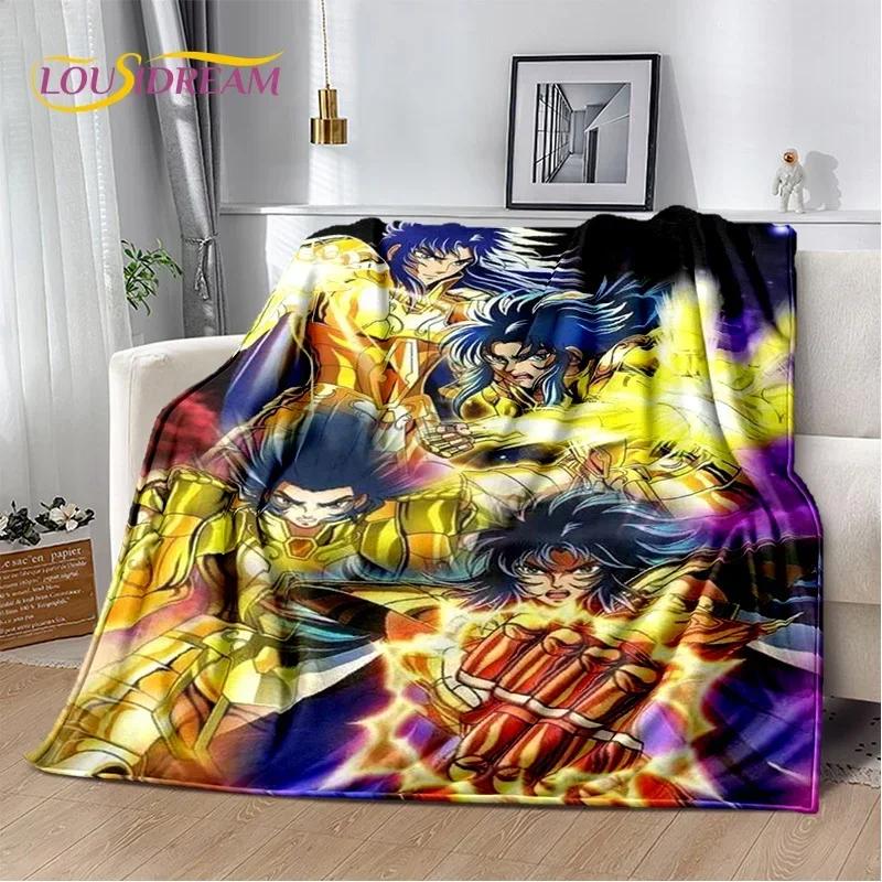 Мягкое фланелевое одеяло из мультфильма Saint Seiya 3D Retro для кроватей, диванов, пикников, пледов для отдыха на свежем воздухе, подарков