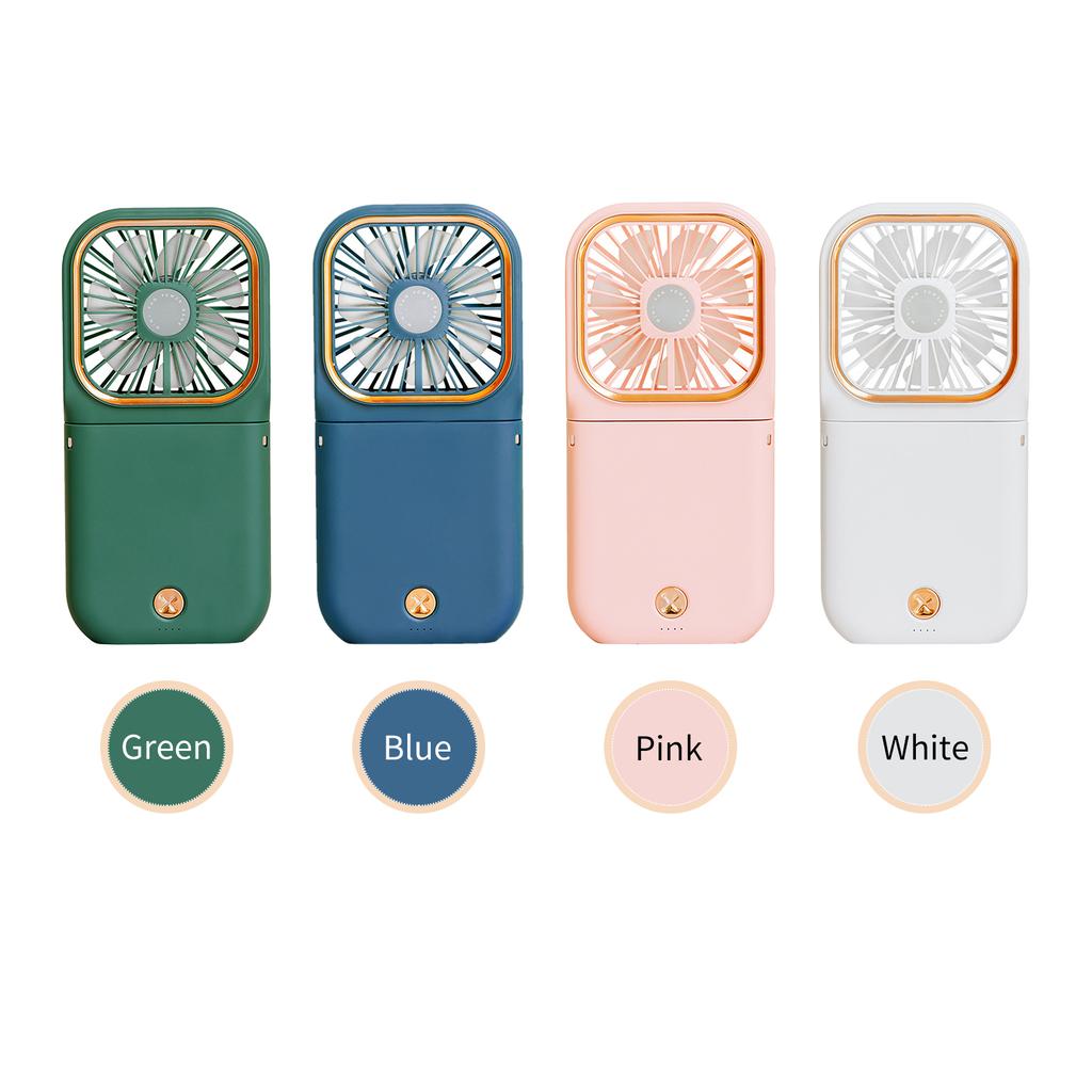 Necklace Fan Mini Wearable Fans Foldable Hanging Fan USB Rechargeable 3 Speed Fan with Phone Holder