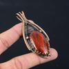 Red River Jasper Gemstone Pure Copper Wire Wrapped Handmade Pendant Jewelry For Her