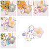 Bag Key Ring Bead Chain Keyring Flower Hairball Keychain Backpack Pendant  Keychain Accessories