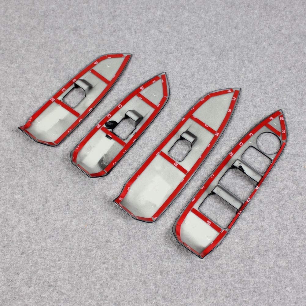 Car with Mazda DK Series and Side Door Window Lifter Aftermarket Window Switch Panel Bezel Piano Black N&B [Icey Parts] "Compatible CX-3 (2015 Later)"