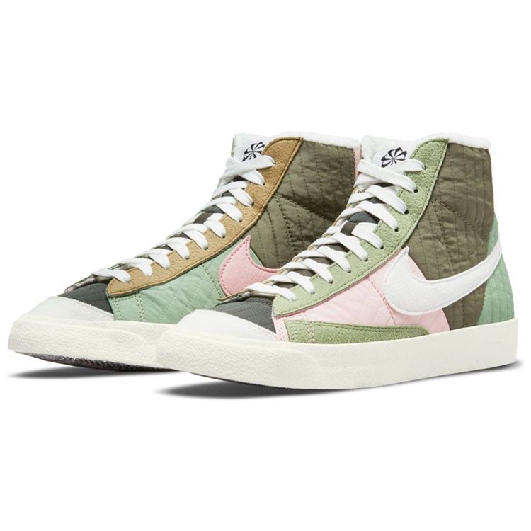 Nike Blazer Mid 77 LX Next Nature Toasty - Масляно-зеленые женские кроссовки Sail DO7445-311