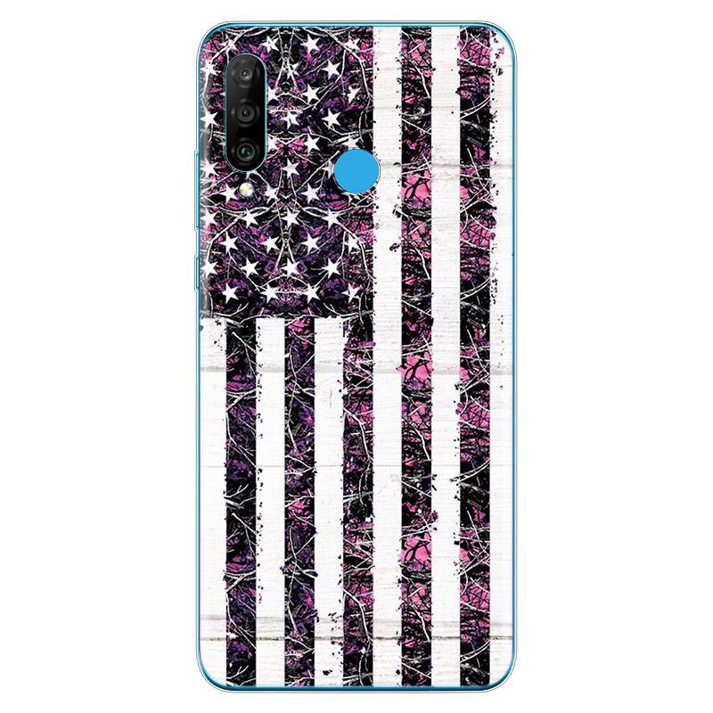 Thin Blue Line American Flag Soft TPU Silicone Cover For Huawei P40 P30 P20 Pro P10 P9 P8 Lite E Plus 2019 2017 Phone Case