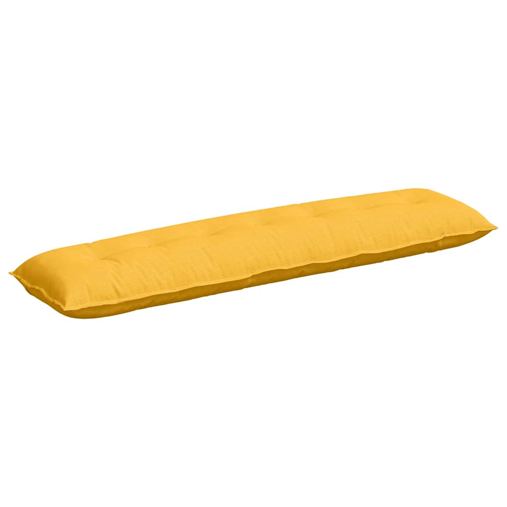 Back Cushion Light Yellow 200 x 50 cm Corduroy Fabric