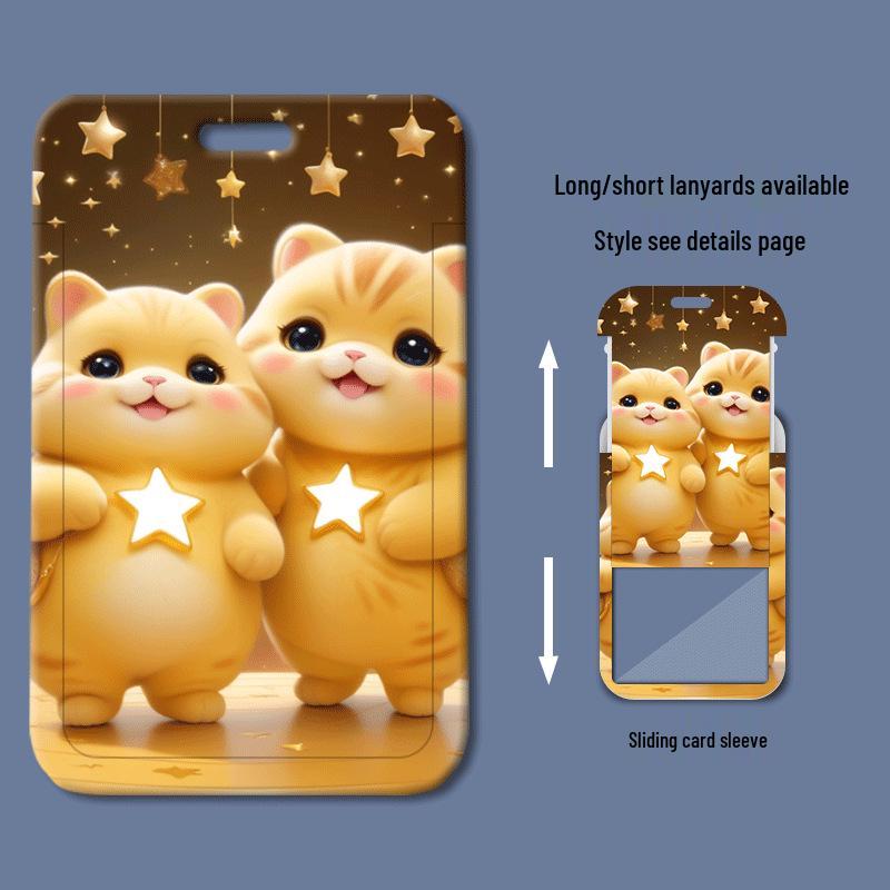 Пластиковый держатель для карт Star Cat с выдвижным механизмом для ID, питания, проезда в автобусе - Идеально для студентов и профессионалов