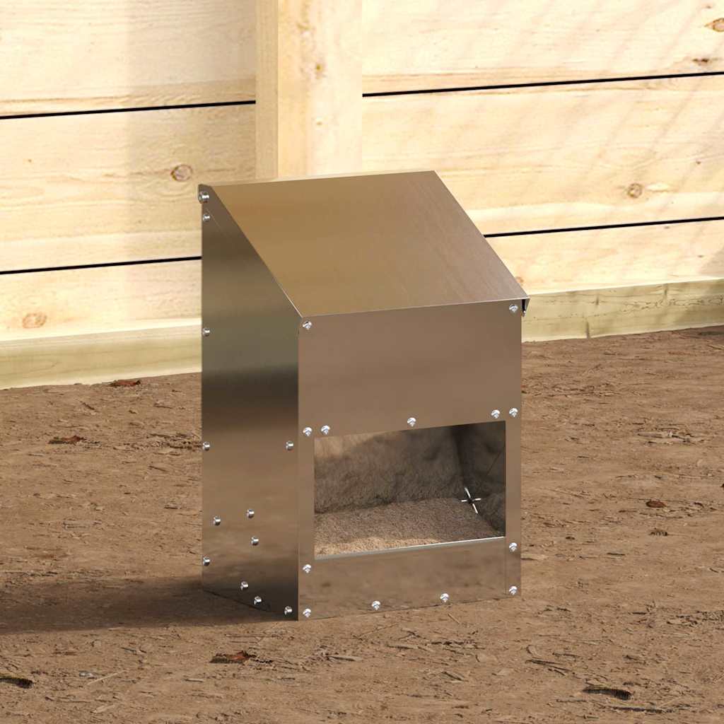 Chicken Feeder Silver 21 x 16 x 33 cm Galvanized Steel