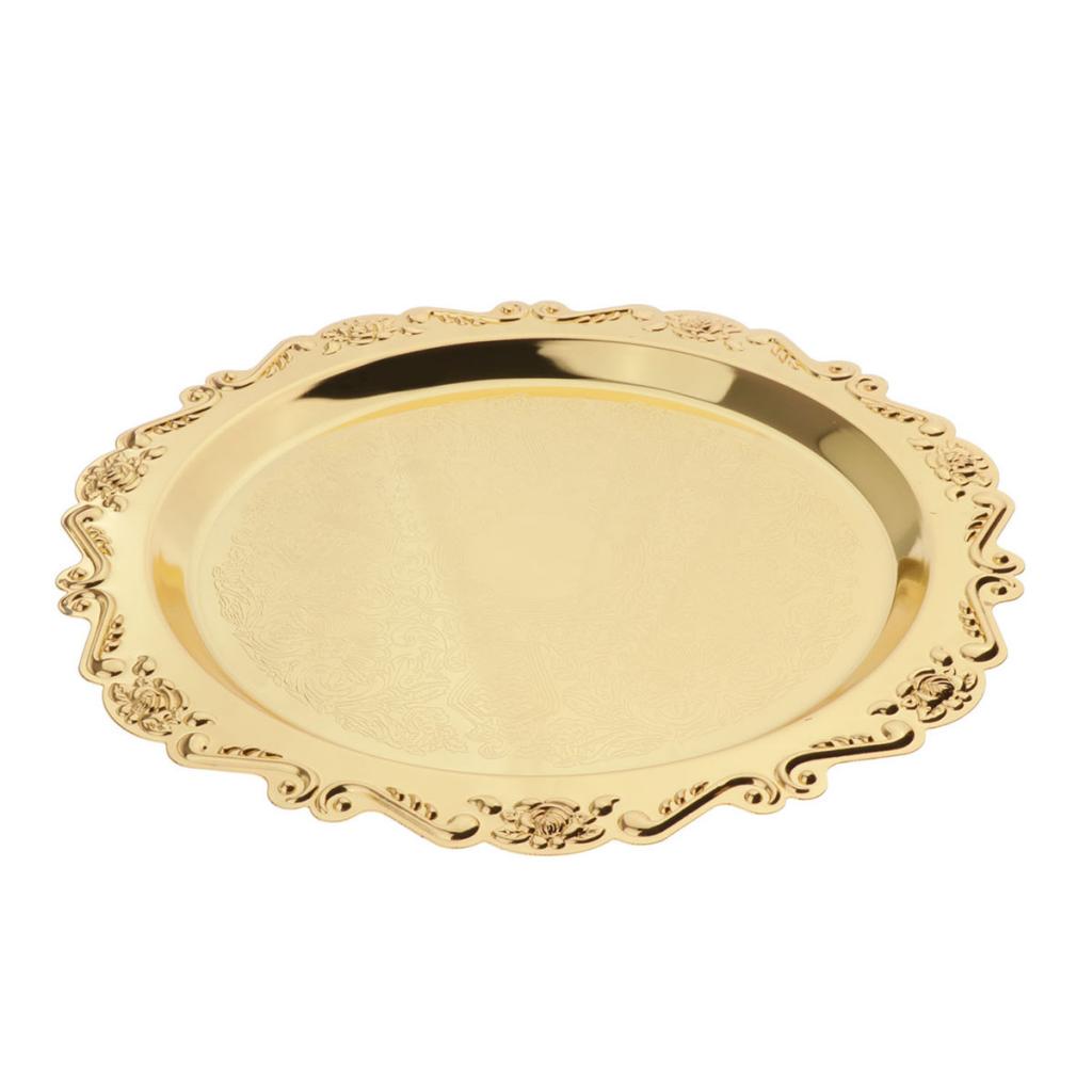 Сервировочная тарелка для десерта, золотое блюдо, витрина с фруктами, товары для дня рождения, 20 см