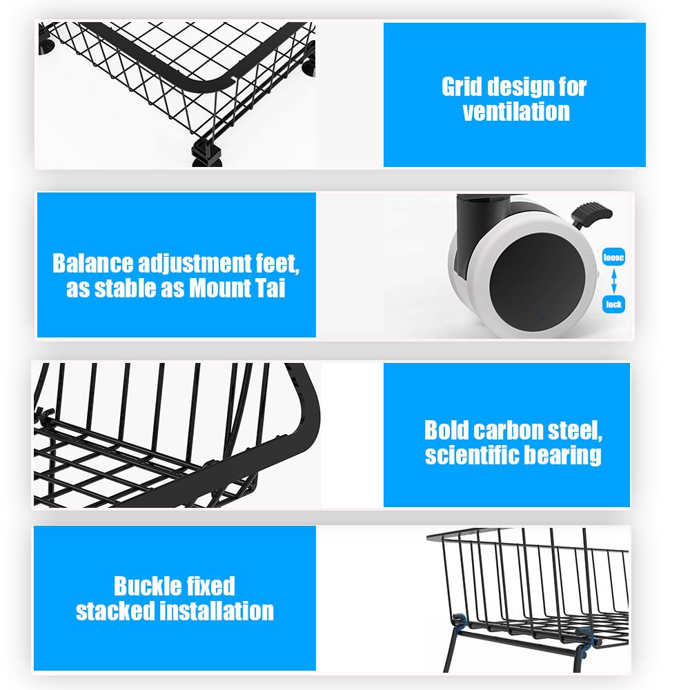 5-уровневые кухонные тележки на колесах из металла большой емкости для хранения фруктов и овощей, кладовая, хозяйственное помещение