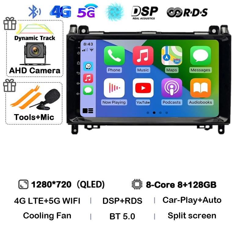 Android 14 автомобильное радио для Mercedes Benz B200 Sprinter W906 W639 AB Class W169 W245 Viano Vito Мультимедиа GPS стерео видеоплеер