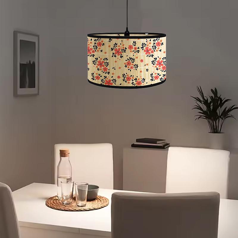1PC Bamboo Lamp Shade Table Lamp Shade DIY Natural Bamboo Lighting Adjustable Bamboo Chandelier 30x30x20cm