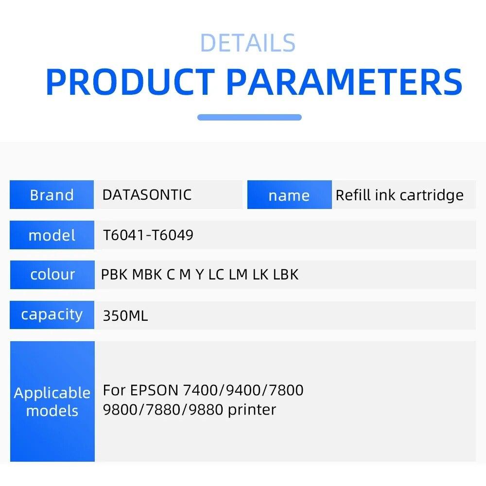 Пустые многоразовые картриджи для принтера EPSON Stylus pro 7800 7880 9800 9880 7450 7400 9400 7400 9450 T6041-T6047 T604