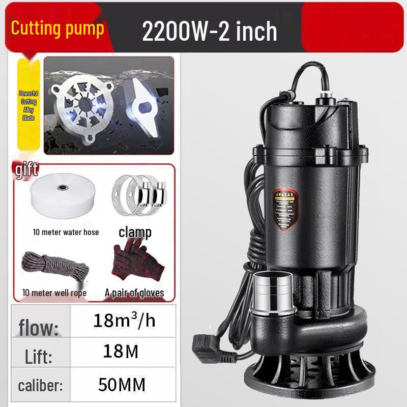 220V Household Sewage & Sludge Pump for Septic Tank and Drainage