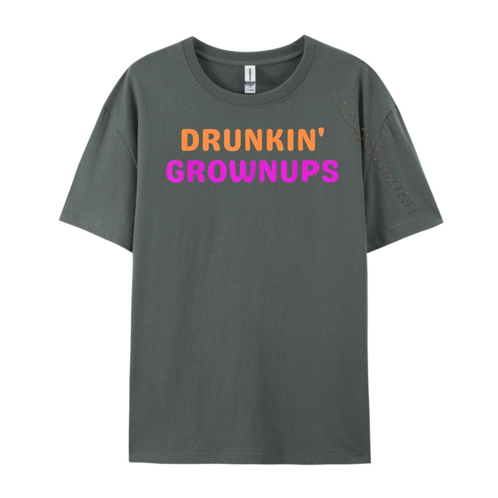 Drunkin Grownups Mens Clothing 2024 Luxury Brand Graphic Tees Men Printed T-Shirt