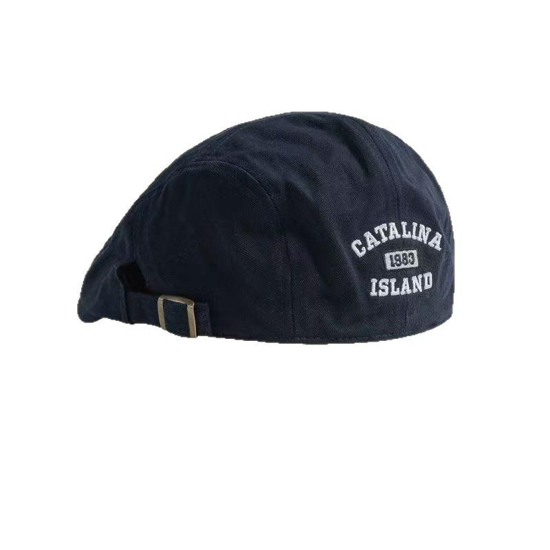 Трендовый ретро вышитый берет: Универсальная кепка газетчика с козырьком