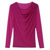New Spring and Autumn Mesh Round Neck Layered Fashionable Base Shirt Long Sleeve Temperament Top for Women