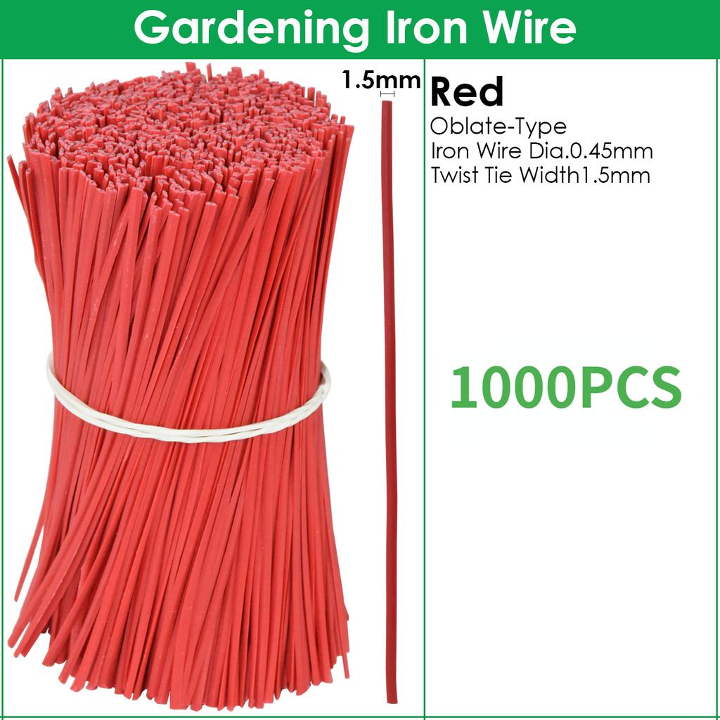 1000 шт. садовые кабельные стяжки многоразовые сплющенные железные проволочные стяжки для цветочных растений, восхождение на лозы, многофункциональные фиксирующие струны с покрытием