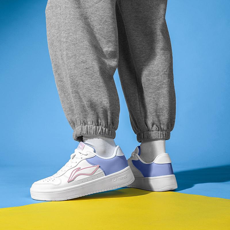Li Ning Sports Lifestyle Series синтетическая кожа повседневные нескользящие износостойкие легкие дышащие низкие кроссовки для скейтбординга AGCQ578-5
