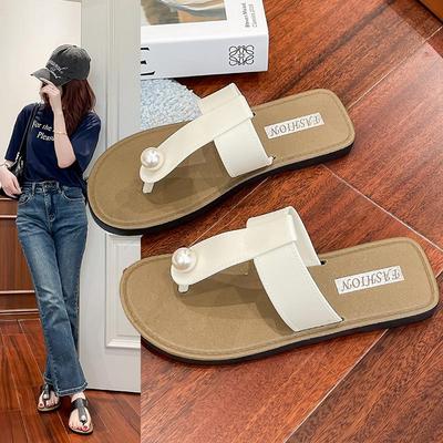 Женские балетки с жемчужным носком: Модная нескользящая пляжная и банная обувь для весны и лета