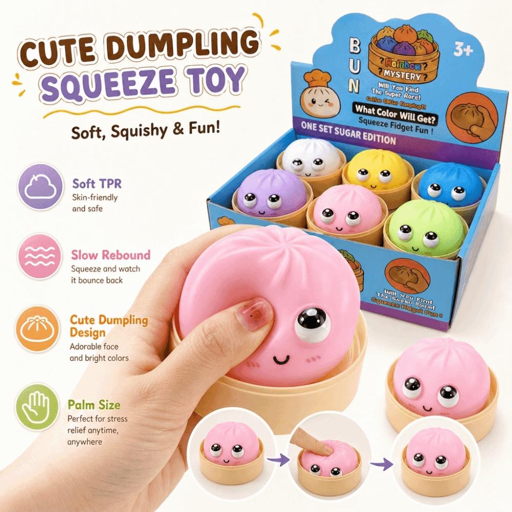 Big-eyed Cutie Steamed Stuffed Bun Squeeze Pinch Le Stress Relief Sensory Ball Home Decoration