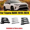 Для Toyota RAV4 XA50 2019-2025 2020 2025 2025 2025 Комплект декоративных накладок против царапин Автоаксессуары Накладки на дверные ручки Карбон Хром