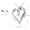Сердце Перо Драгоценные камни на выбор 12 видов Кубический [Будущий Ангел] Ожерелье, Женское ожерелье, Перо, Серебро, от, (Апрельский цирконий)