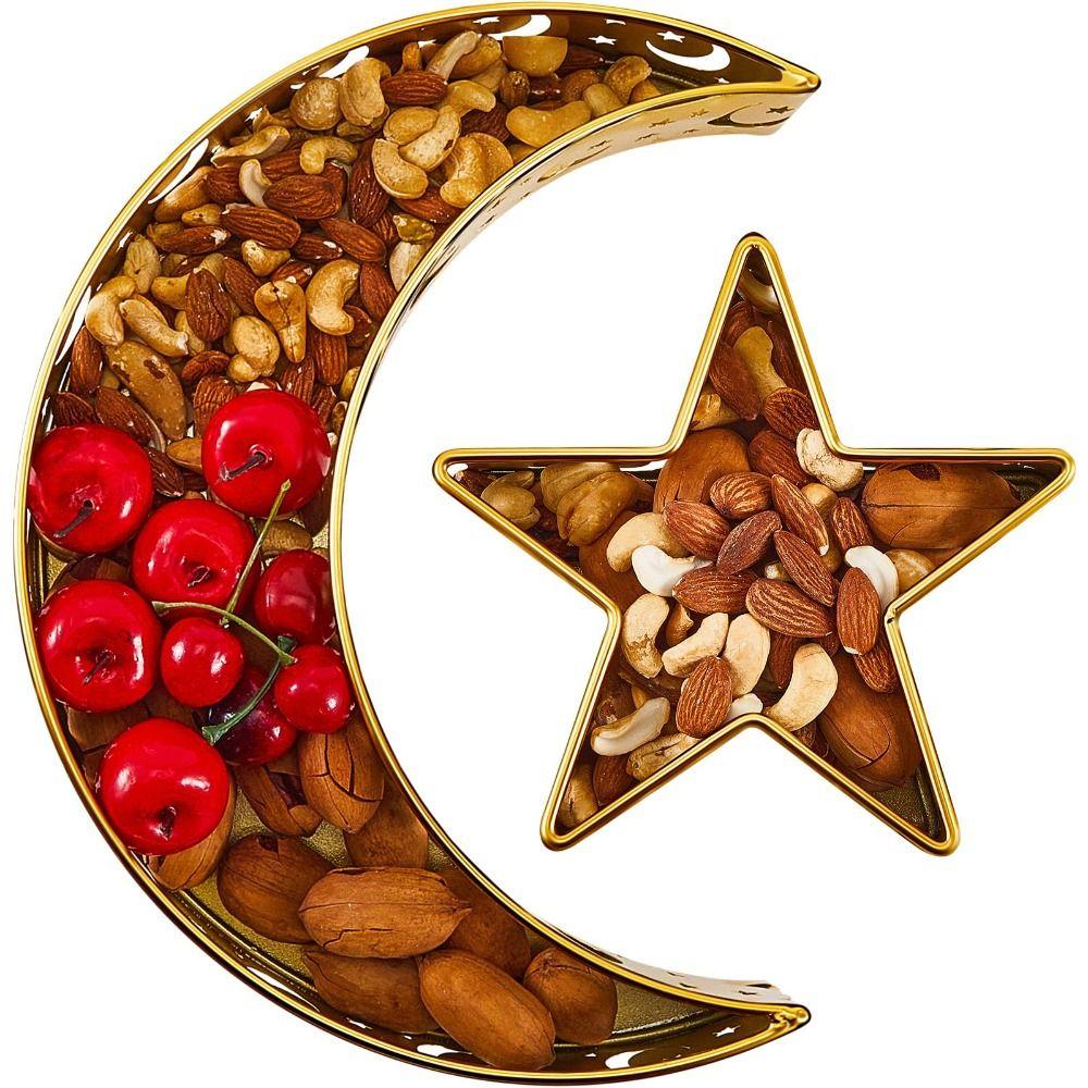 Iron Material Dessert Tray Moon Star Shaped Food Storage Container Dinner Plate Table Decor