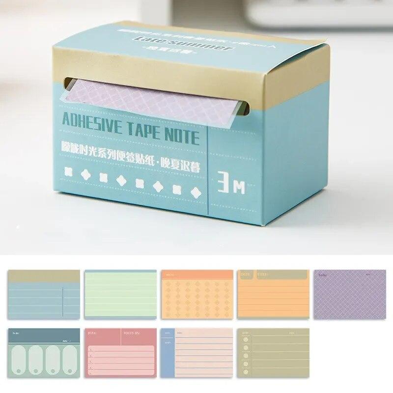 70 Sheet/box Pull Out Style Sticky Note for Kids Simplicity Blank Horizontal Line Memo Pad Study Expanding Sticker Student