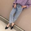 Pointed Toe Job with Heel Woman Slippers Shoes for Women 2024 Slides Black Mules Outside Summer Sandals New Fashion Original 39